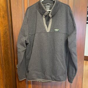 L.L. Bean Gray Sweater XXXL Tall. Three Quarter Button Up.